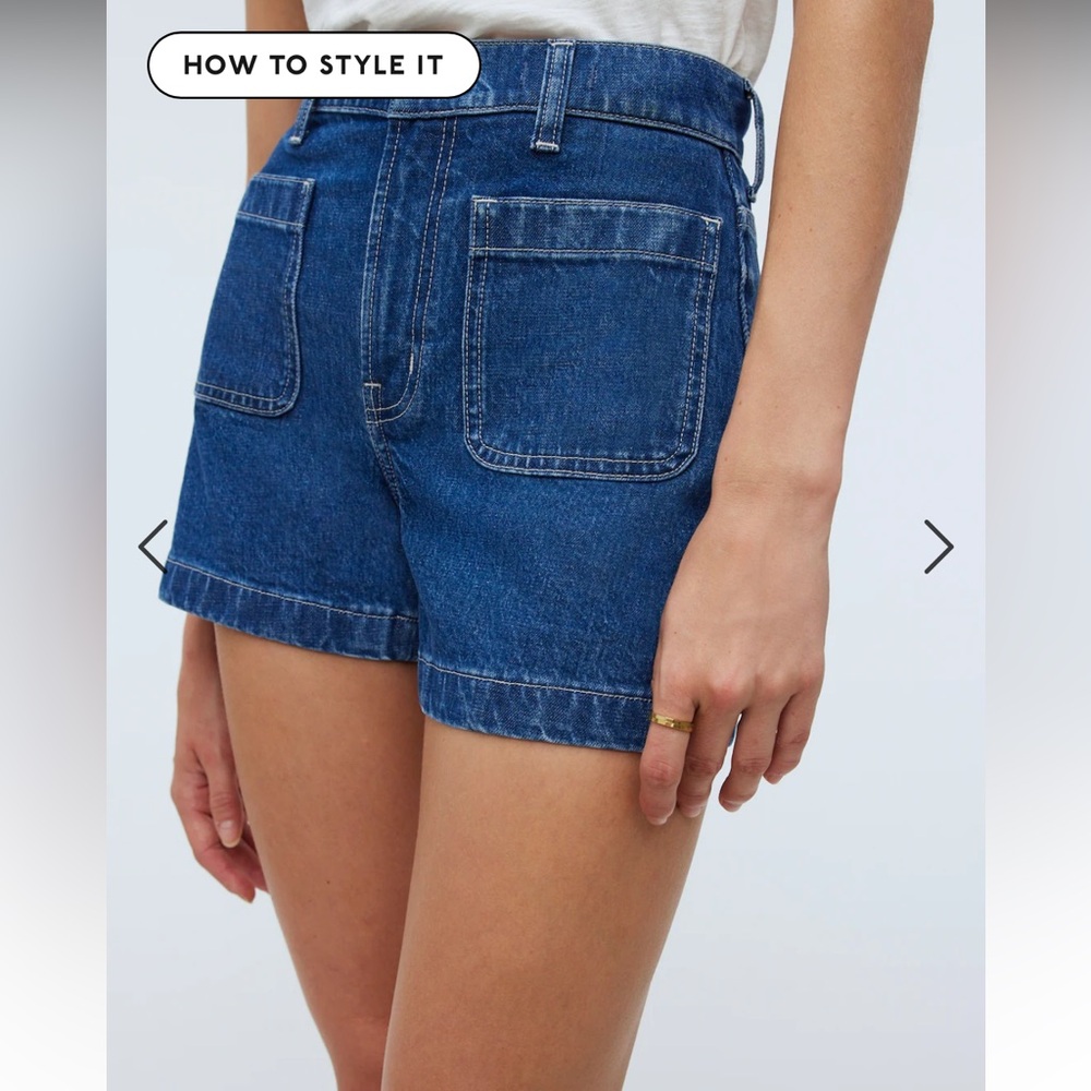 29 NWT Madewell Denim Emmett Short: Patch Pocket, Woodston Wash, high rise